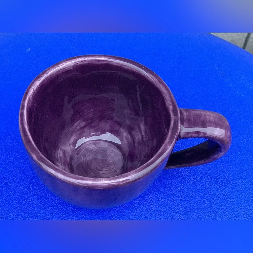 Vtg Discontinued Pottery Barn SAUSALITO Fig Purple Glazed Earthenware Mug